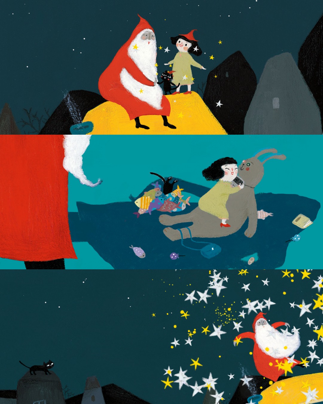 Dancing with Santa 🎅✨One Christmas Eve while everyone is sleeping, Santa starts his work and gets help from an unexpected helper with whom he shares his special dance moves. A special and fun Christmas story. ✨🎄📲 Available in the PIBOCO app🔗 Link in bio#piboco #picturebookmagic #illustration #childrensbooks #interactivebooks #visualstorytelling #digitalpublishing #kidsimagination #artforkids